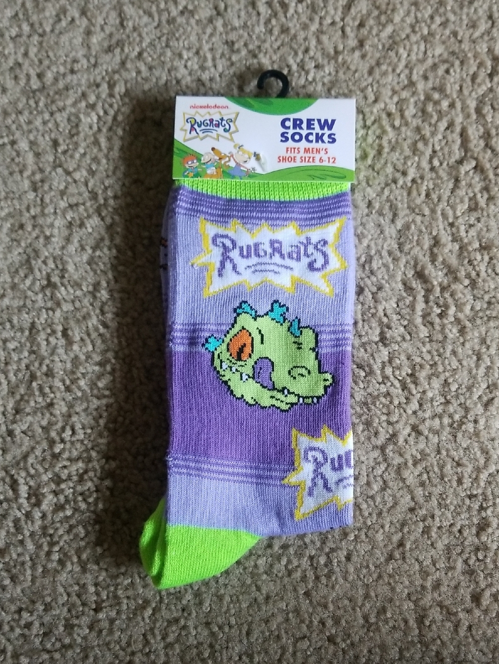 Nickelodeon Rugrats Purple & Green Crew Socks